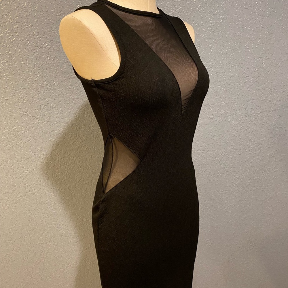 Snap Black Backless Bodycon Dress